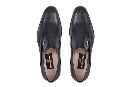 Siyah Klasik Loafer Kösele Erkek Ayakkabı -10937-