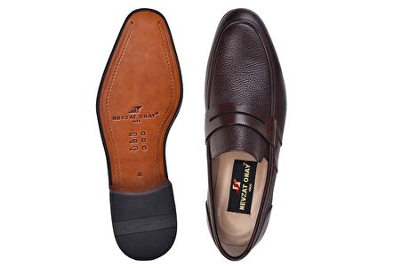 Kahverengi Klasik Loafer Kösele Erkek Ayakkabı -11191-