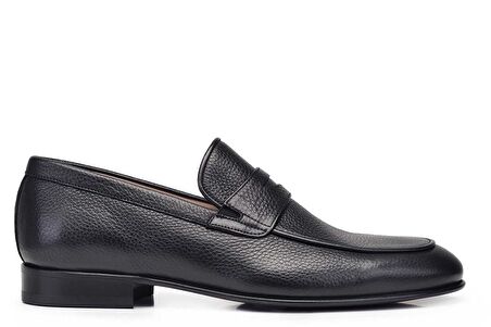 Siyah Klasik Loafer Kösele Erkek Ayakkabı -90955-