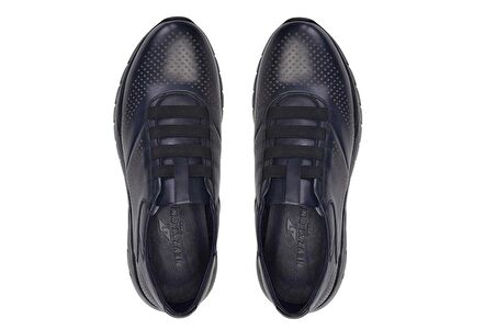 Hakiki Deri Lacivert Sneaker Erkek Ayakkabı -11203-