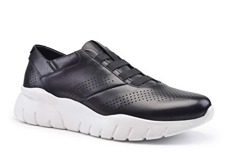 Siyah Baskı Beyaz Taban Sneaker -10961-