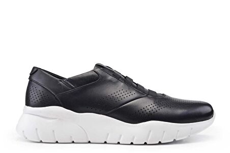 Siyah Baskı Beyaz Taban Sneaker -10961-