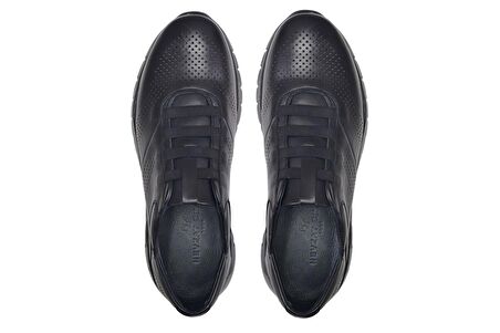 Siyah Baskı Bağsız Sneaker Erkek -10960-
