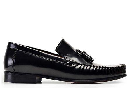 Siyah Püsküllü Rok Ayakkabı -10189-