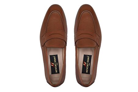 Taba Klasik Loafer Kösele Erkek Ayakkabı -12686-