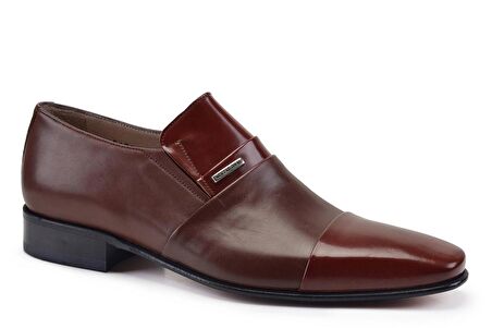 Kahverengi Klasik Bağcıksız Kösele Erkek Ayakkabı -75581-