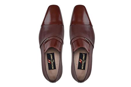 Kahverengi Klasik Bağcıksız Kösele Erkek Ayakkabı -75581-