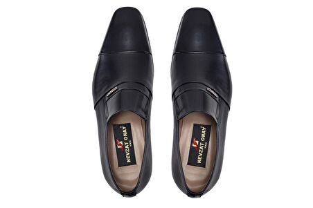 Siyah Klasik Hakiki Kösele Erkek Ayakkabı -7398-