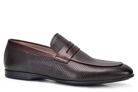 Hakiki Deri Kahverengi Yazlık Loafer Erkek Ayakkabı -11583-