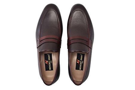 Hakiki Deri Kahverengi Yazlık Loafer Erkek Ayakkabı -11583-