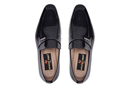 Siyah Klasik Loafer Kösele Erkek Ayakkabı -11398-