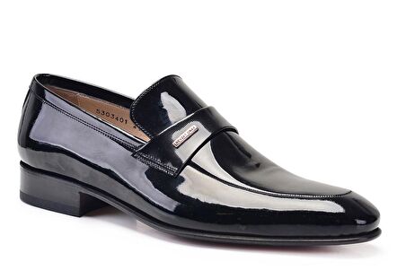 Siyah Klasik Loafer Kösele Erkek Ayakkabı -11398-
