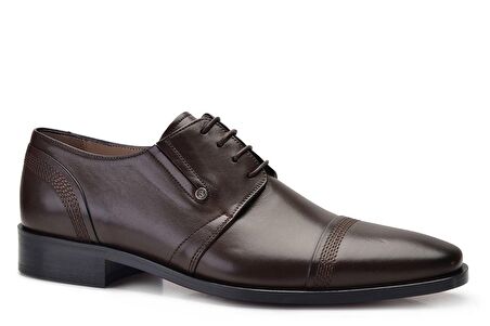 Kahverengi Klasik Bağcıklı Kösele Erkek Ayakkabı -11360-