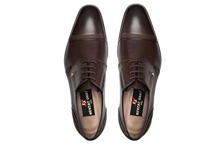 Kahverengi Klasik Bağcıklı Kösele Erkek Ayakkabı -11360-