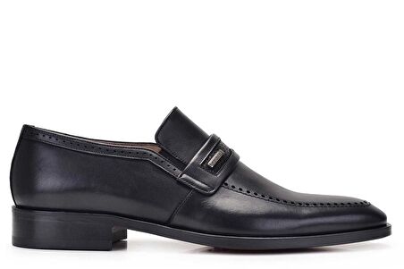 Siyah Klasik Loafer Kösele Erkek Ayakkabı -9090-