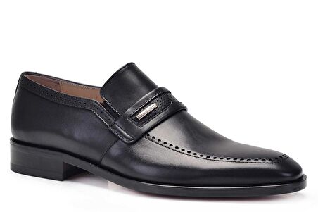 Siyah Klasik Loafer Kösele Erkek Ayakkabı -9090-