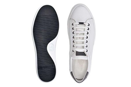 Hakiki Deri Beyaz Sneaker Erkek Ayakkabı -11195-