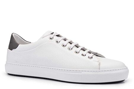 Hakiki Deri Beyaz Sneaker Erkek Ayakkabı -11195-