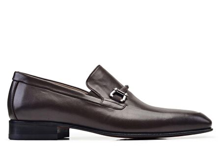 Kahverengi Klasik Loafer Kösele Erkek Ayakkabı -10785-