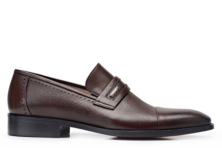 Kahverengi Klasik Loafer Kösele Erkek Ayakkabı -11830-