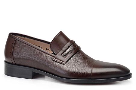 Kahverengi Klasik Loafer Kösele Erkek Ayakkabı -11830-