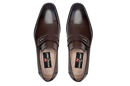 Kahverengi Klasik Loafer Kösele Erkek Ayakkabı -11830-