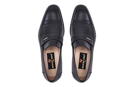 Siyah Klasik Bağcıksız Kösele Erkek Ayakkabı -50114-