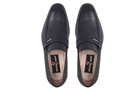 Siyah Klasik Loafer Kösele Erkek Ayakkabı -4221-