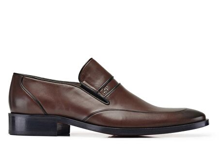 Kahverengi Klasik Loafer Kösele Erkek Ayakkabı -8923-