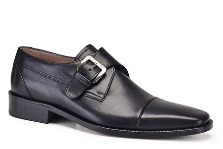 Siyah Klasik Tokalı Kösele Erkek Ayakkabı -12156-