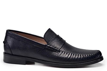 Siyah Klasik Loafer Kösele Erkek Ayakkabı -10345-