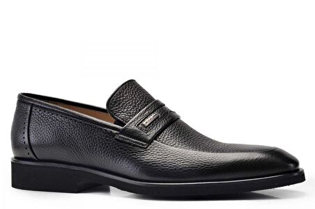 Hakiki Deri Siyah Günlük Loafer Erkek Ayakkabı -10923-