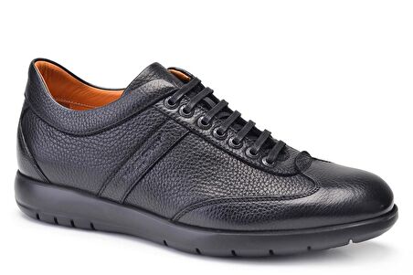 Hakiki Deri Siyah Günlük Bağcıklı Erkek Ayakkabı -11437-