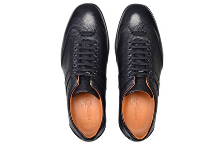 Hakiki Deri Siyah Günlük Bağcıklı Erkek Ayakkabı -11437-