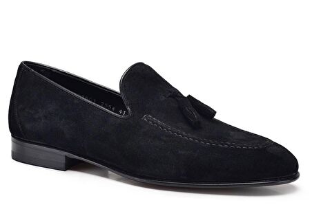 Siyah Klasik Loafer Kösele Erkek Ayakkabı -9859-