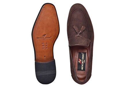 Kahverengi Klasik Loafer Kösele Erkek Ayakkabı -9858-