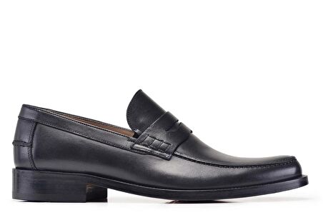 Siyah Klasik Loafer Kösele Erkek Ayakkabı -9319-