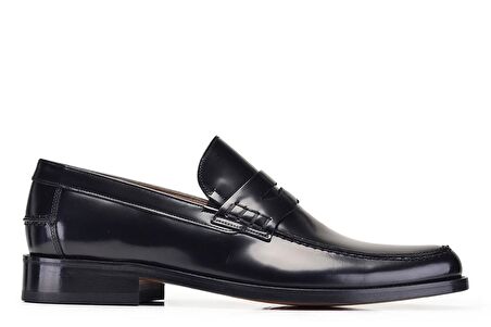 Siyah Klasik Loafer Kösele Erkek Ayakkabı -9317-