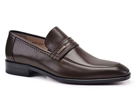 Kahverengi Klasik Loafer Kösele Erkek Ayakkabı -22001-