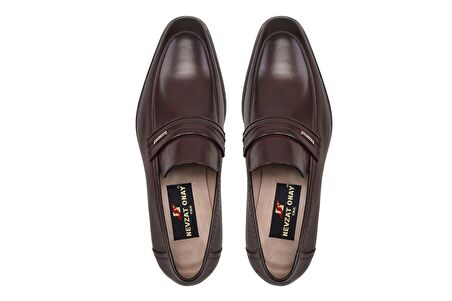 Kahverengi Klasik Loafer Kösele Erkek Ayakkabı -22001-