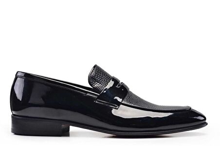 Siyah Klasik Loafer Kösele Erkek Ayakkabı -10942-