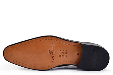 Siyah Klasik Loafer Kösele Erkek Ayakkabı -9090-