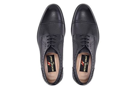 Siyah Klasik Bağcıklı Kösele Erkek Ayakkabı -12238-