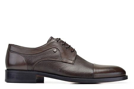 Kahverengi Klasik Bağcıklı Kösele Erkek Ayakkabı -10340-