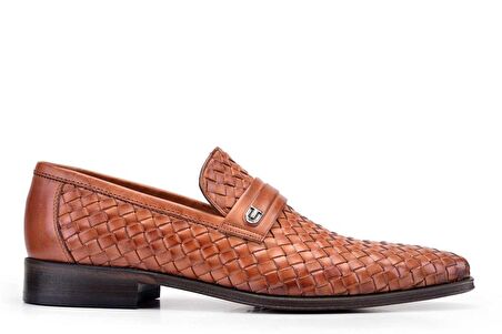 Taba Klasik Loafer Kösele Erkek Ayakkabı -8811-