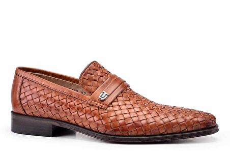 Taba Klasik Loafer Kösele Erkek Ayakkabı -8811-
