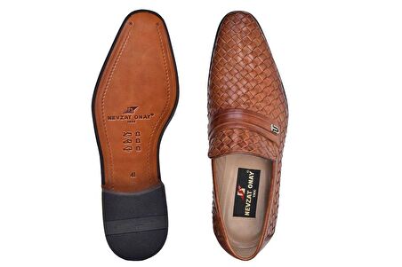 Taba Klasik Loafer Kösele Erkek Ayakkabı -8811-