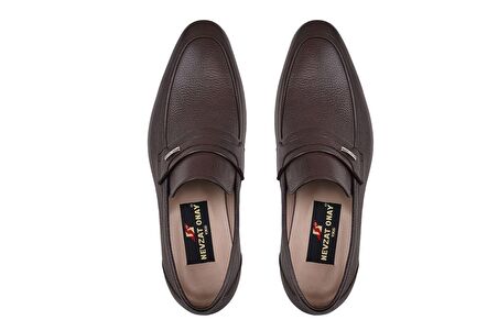 Kahverengi Klasik Loafer Kösele Erkek Ayakkabı -13924-