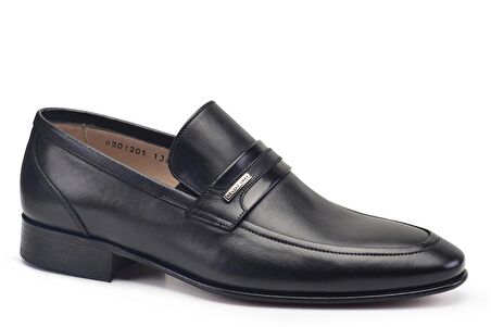 Siyah Klasik Loafer Kösele Erkek Ayakkabı -13922-
