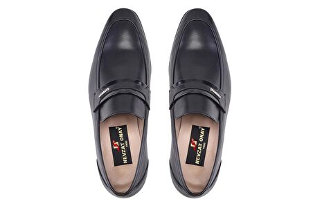 Siyah Klasik Loafer Kösele Erkek Ayakkabı -13922-
